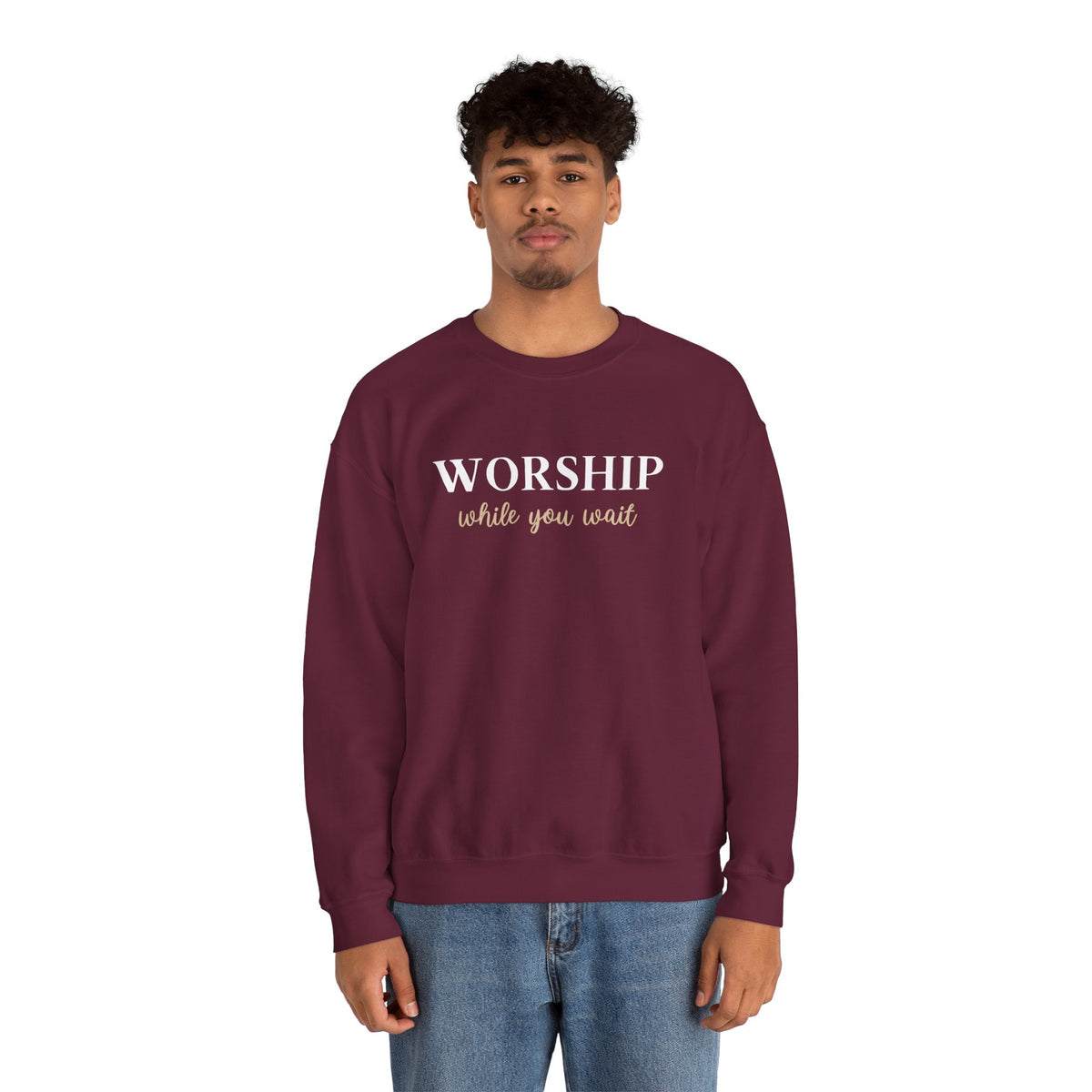 Worship While You Wait | Crewneck Sweatshirt