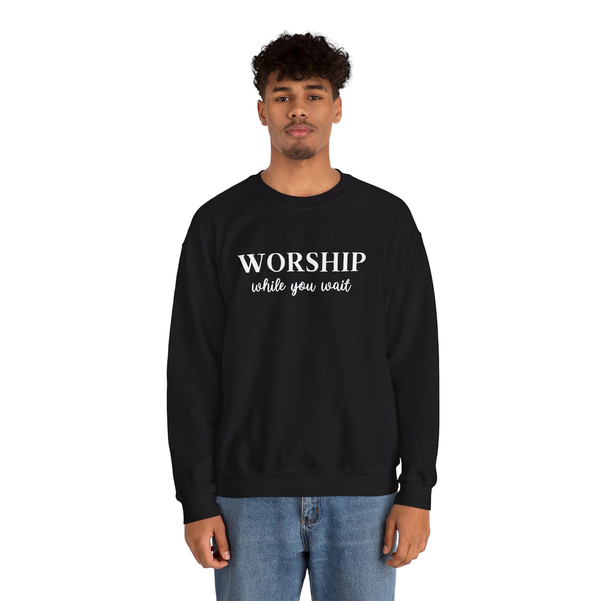 Worship While You Wait | Crewneck Sweatshirt