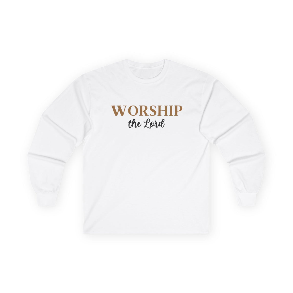 Worship the Lord Long Sleeve Tee — Christian Faith Graphic Shirt