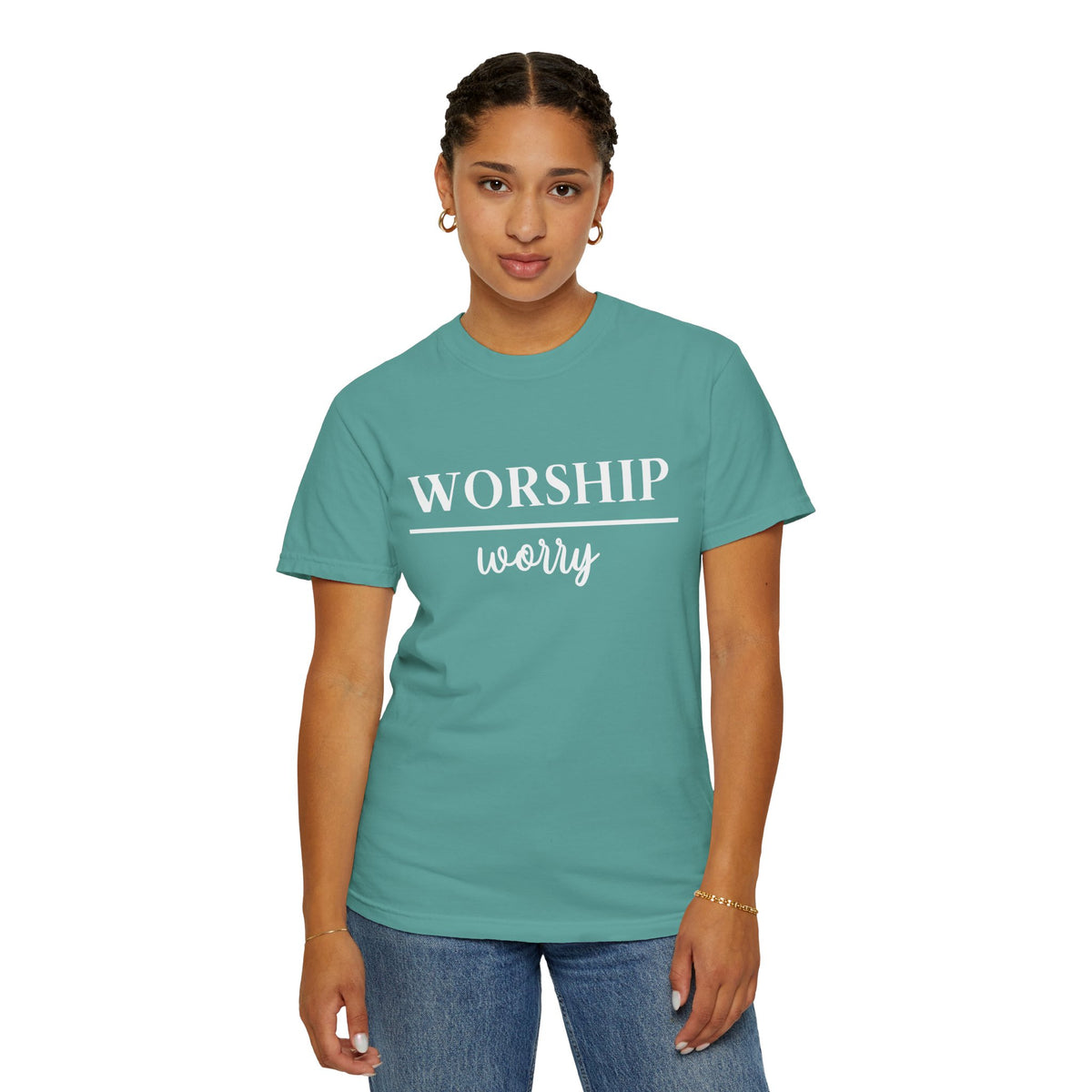 Worship Over Worry Tee — Christian T-Shirt