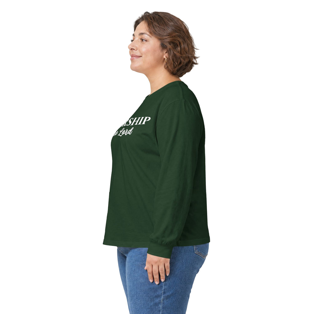 Worship the Lord Long Sleeve Tee — Christian Faith Graphic Shirt