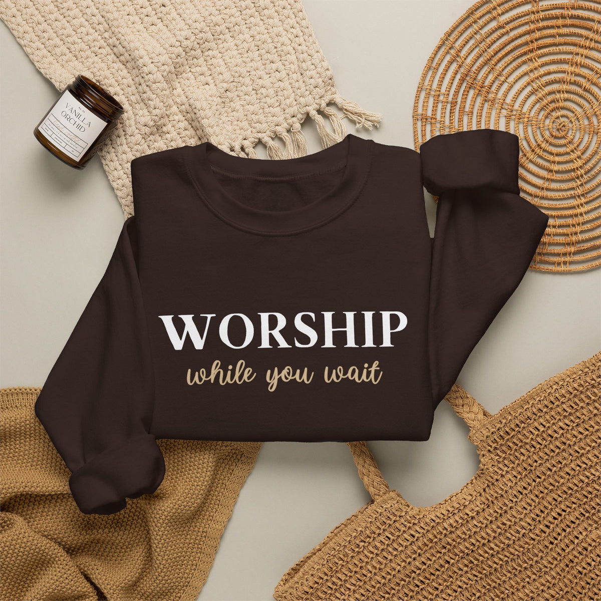 Worship While You Wait | Crewneck Sweatshirt