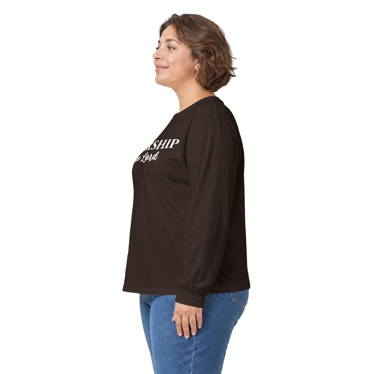 Worship the Lord Long Sleeve Tee — Christian Faith Graphic Shirt