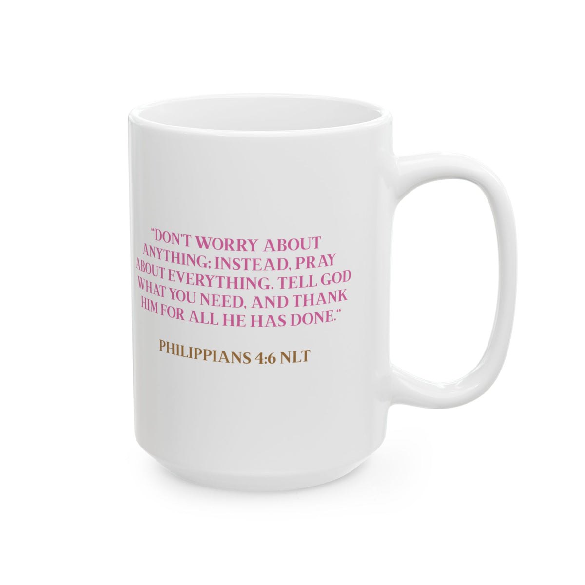 Worship Over Worry Ceramic Mug — Quote Coffee Cup for Church, Ministry & Faith Gifts (11oz/15oz)