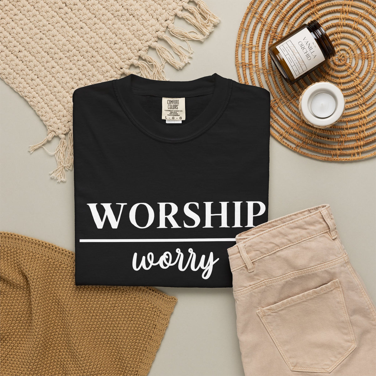 Worship Over Worry Tee — Christian T-Shirt