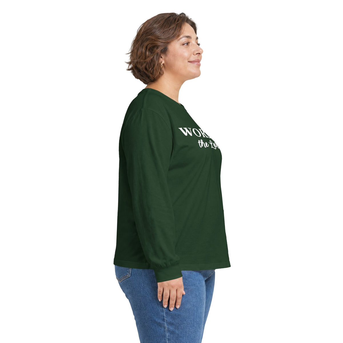 Worship the Lord Long Sleeve Tee — Christian Faith Graphic Shirt