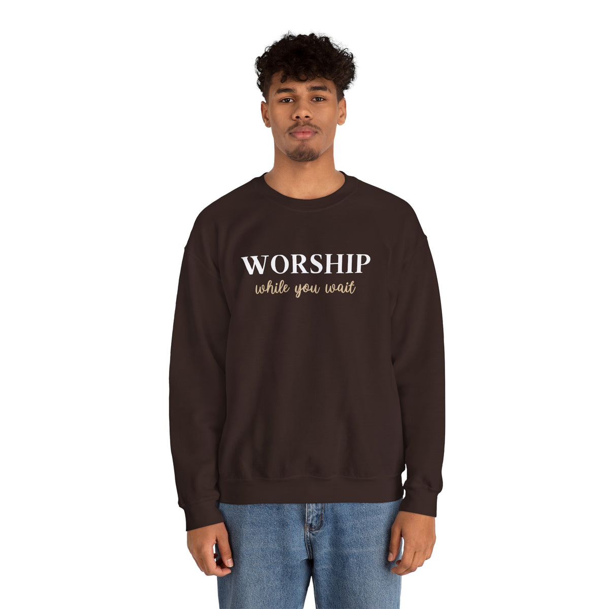 Worship While You Wait | Crewneck Sweatshirt