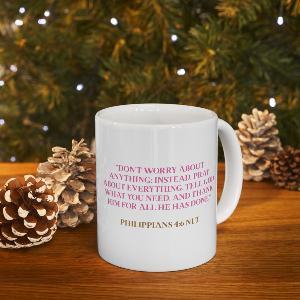Worship Over Worry Ceramic Mug — Quote Coffee Cup for Church, Ministry & Faith Gifts (11oz/15oz)