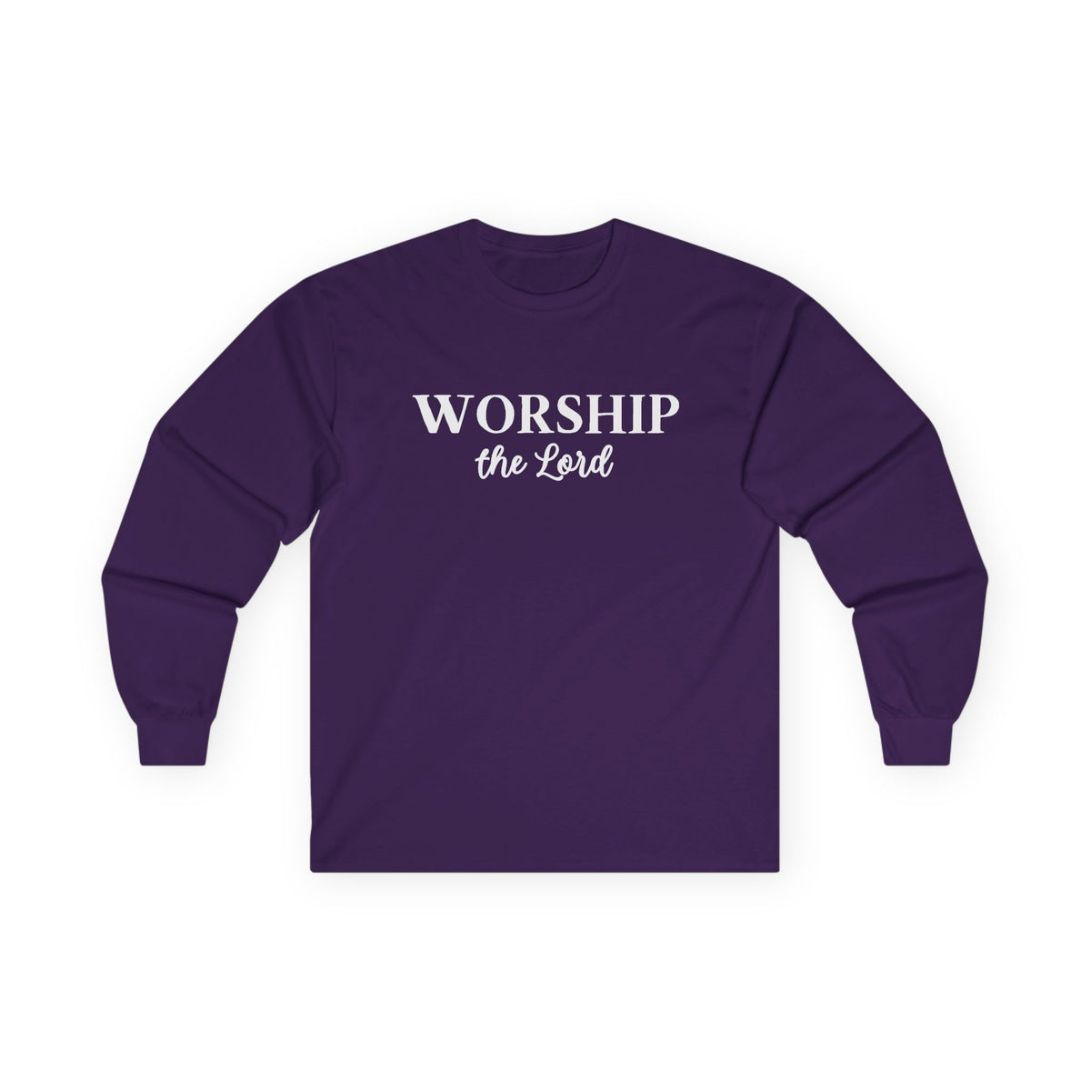 Worship the Lord Long Sleeve Tee — Christian Faith Graphic Shirt