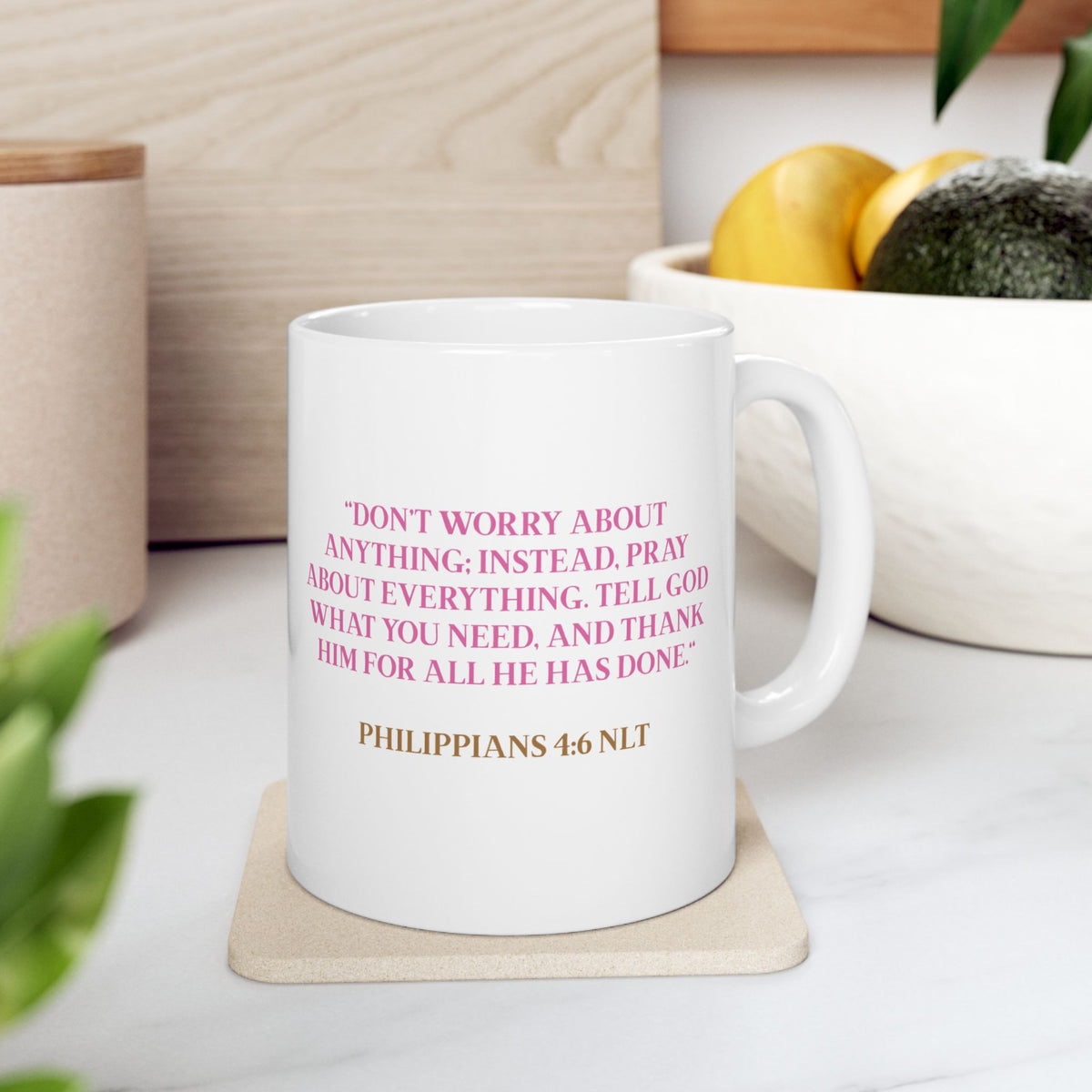 Worship Over Worry Ceramic Mug — Quote Coffee Cup for Church, Ministry & Faith Gifts (11oz/15oz)