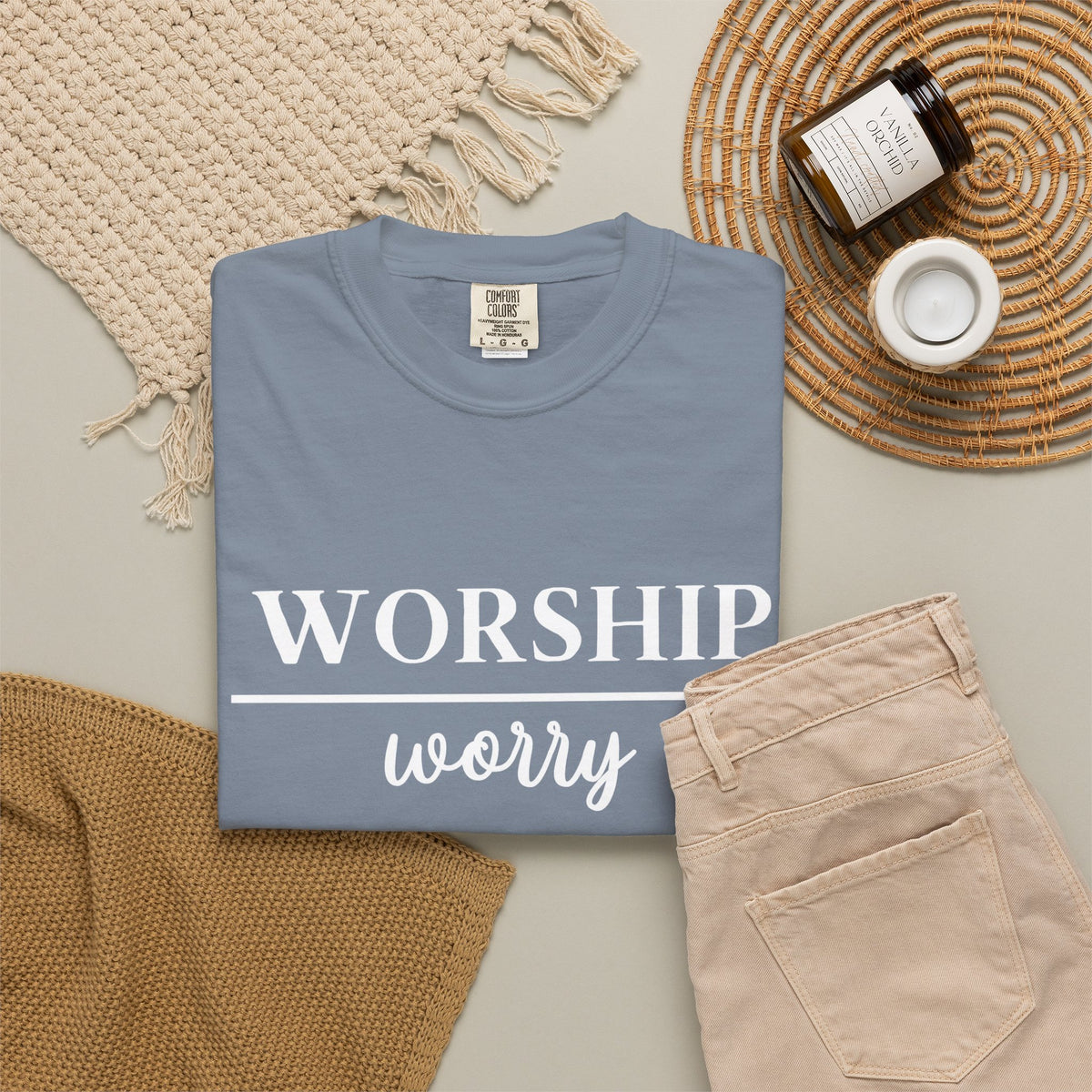Worship Over Worry Tee — Christian T-Shirt