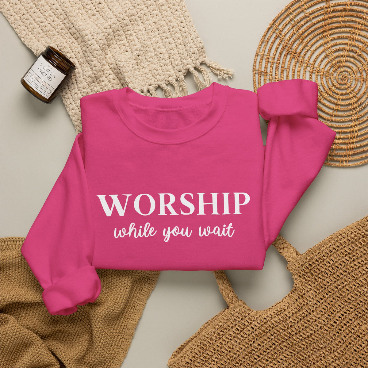 Worship While You Wait | Crewneck Sweatshirt
