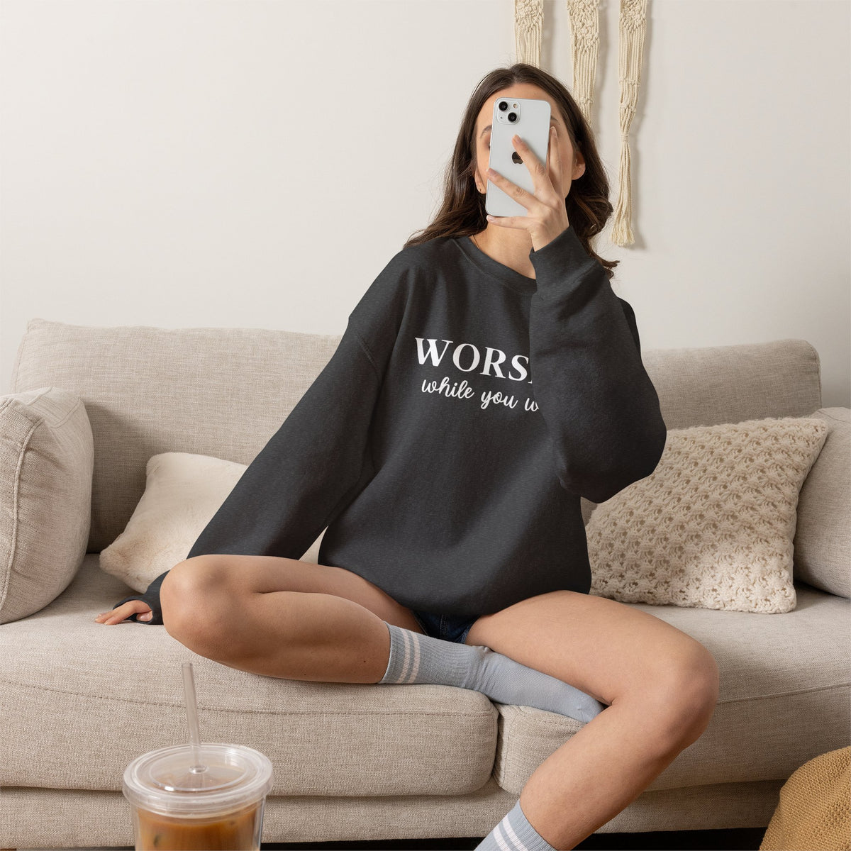 Worship While You Wait | Crewneck Sweatshirt