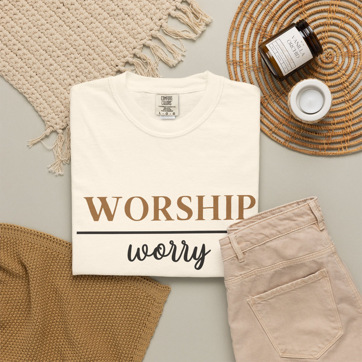 Worship Over Worry Tee — Christian T-Shirt