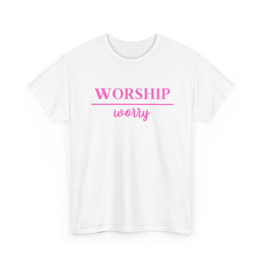 Worship Over Worry T-Shirt – Faith-Inspired Christian Tee