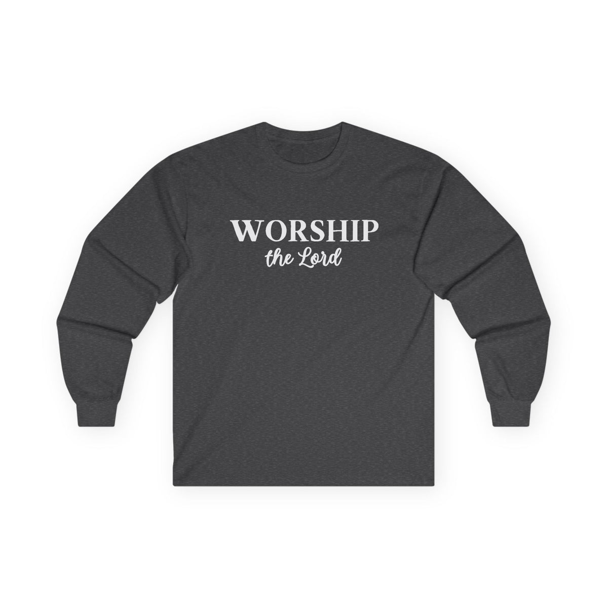 Worship the Lord Long Sleeve Tee — Christian Faith Graphic Shirt