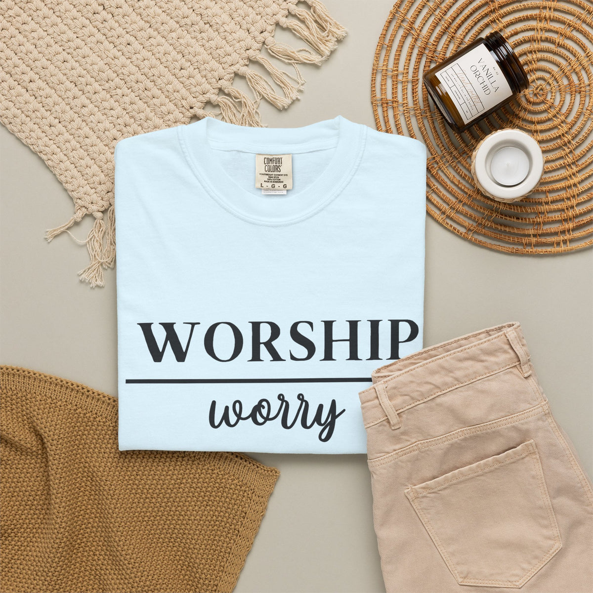 Worship Over Worry Tee — Christian T-Shirt