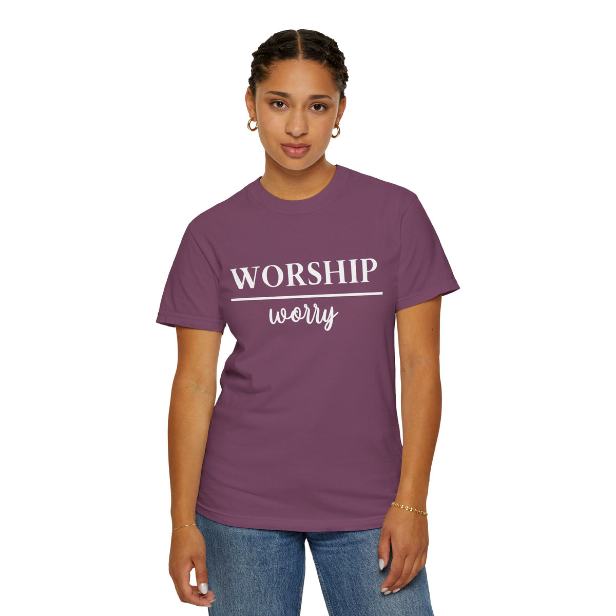 Worship Over Worry Tee — Christian T-Shirt