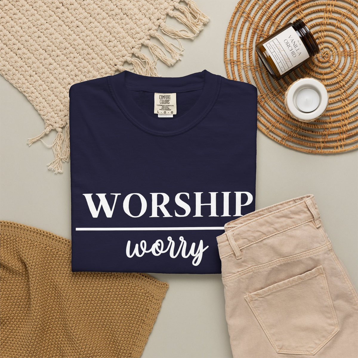 Worship Over Worry Tee — Christian T-Shirt