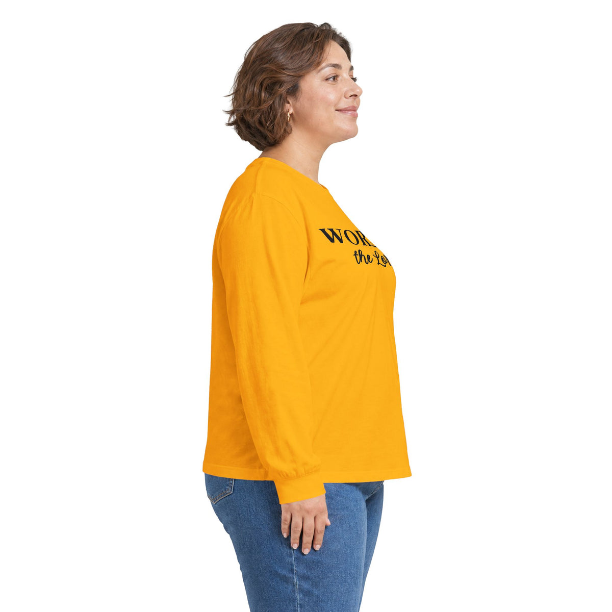 Worship the Lord Long Sleeve Tee — Christian Faith Graphic Shirt