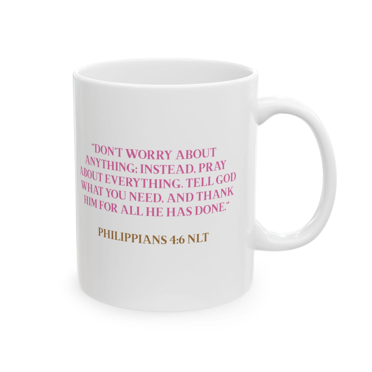 Worship Over Worry Ceramic Mug — Quote Coffee Cup for Church, Ministry & Faith Gifts (11oz/15oz)