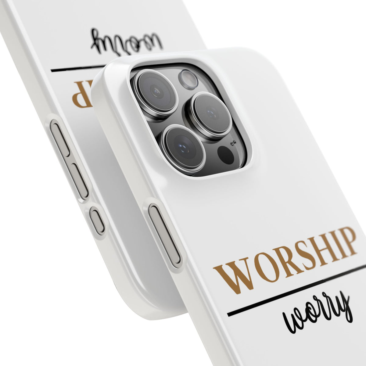 Worship Over Worry Slim Phone Case — Inspirational Christian Scripture Phone Cover