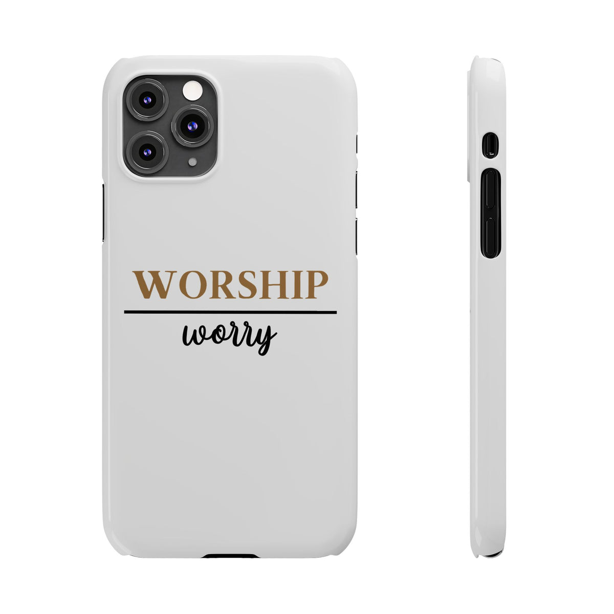 Worship Over Worry Slim Phone Case — Inspirational Christian Scripture Phone Cover