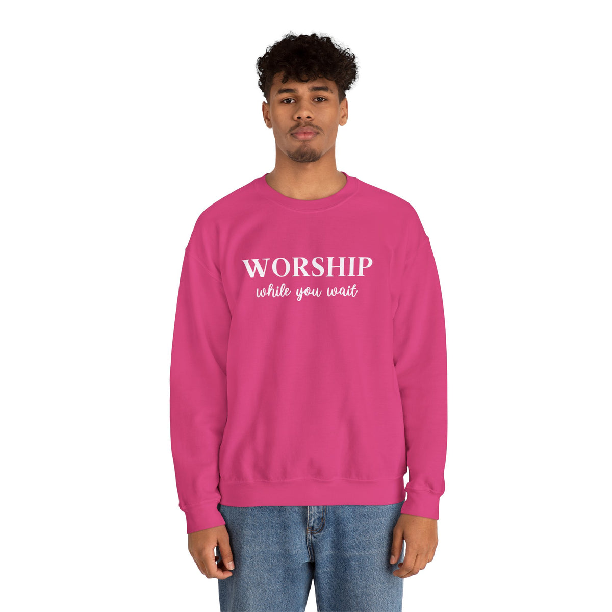 Worship While You Wait | Crewneck Sweatshirt