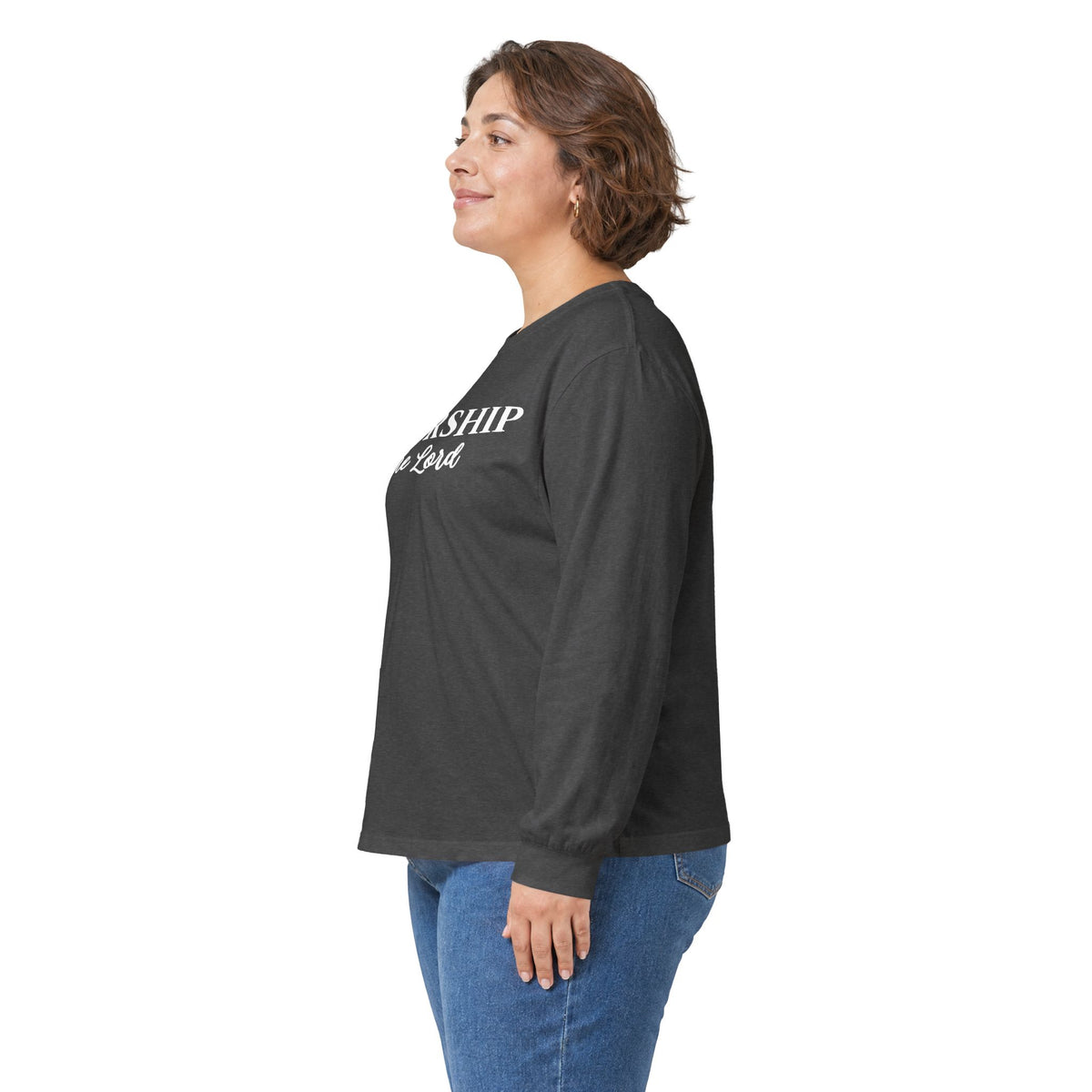 Worship the Lord Long Sleeve Tee — Christian Faith Graphic Shirt