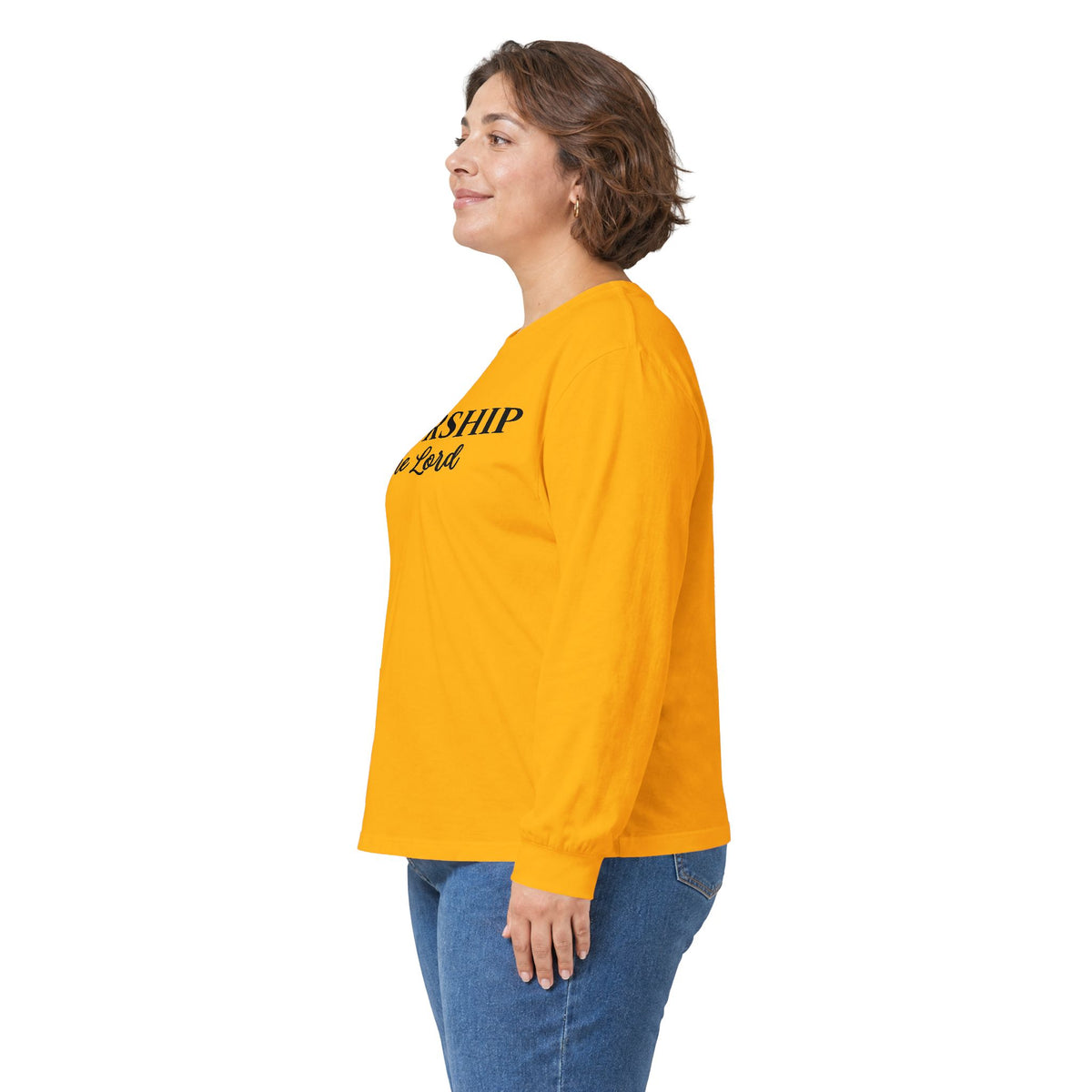 Worship the Lord Long Sleeve Tee — Christian Faith Graphic Shirt