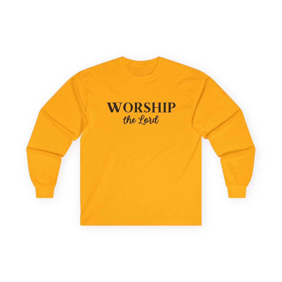 Worship the Lord Long Sleeve Tee — Christian Faith Graphic Shirt