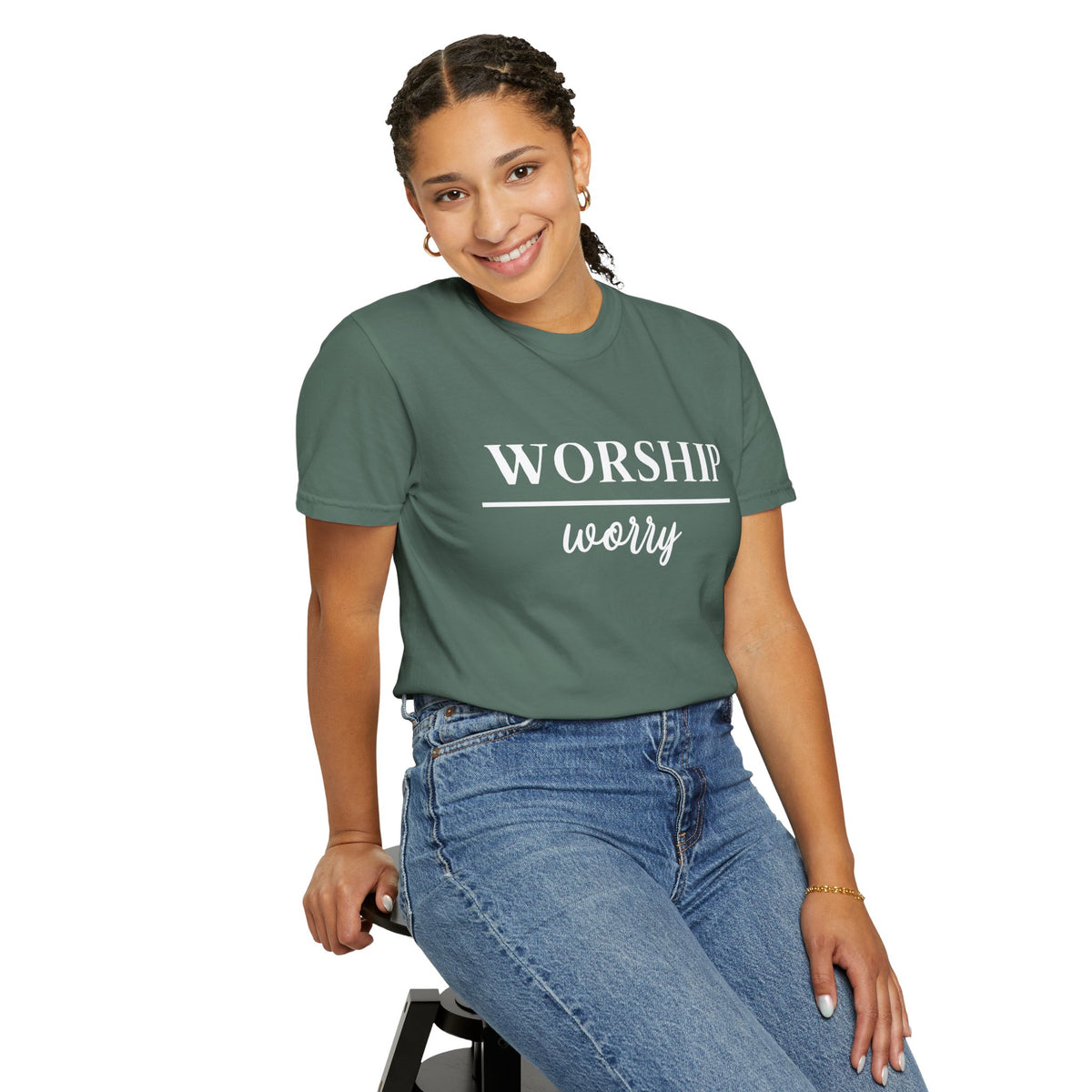 Worship Over Worry Tee — Christian T-Shirt