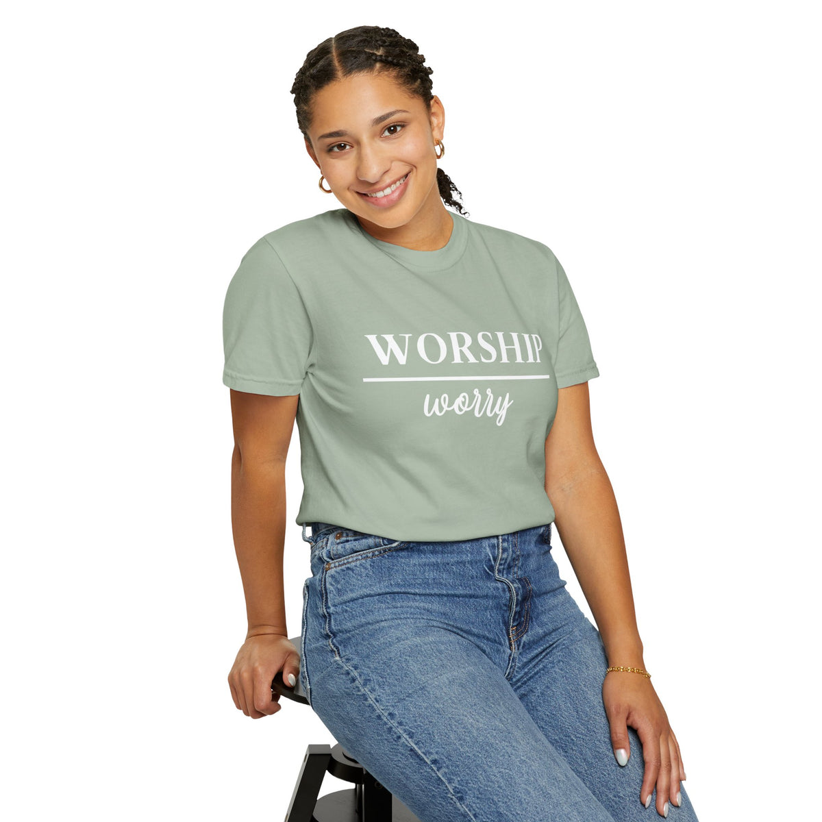 Worship Over Worry Tee — Christian T-Shirt