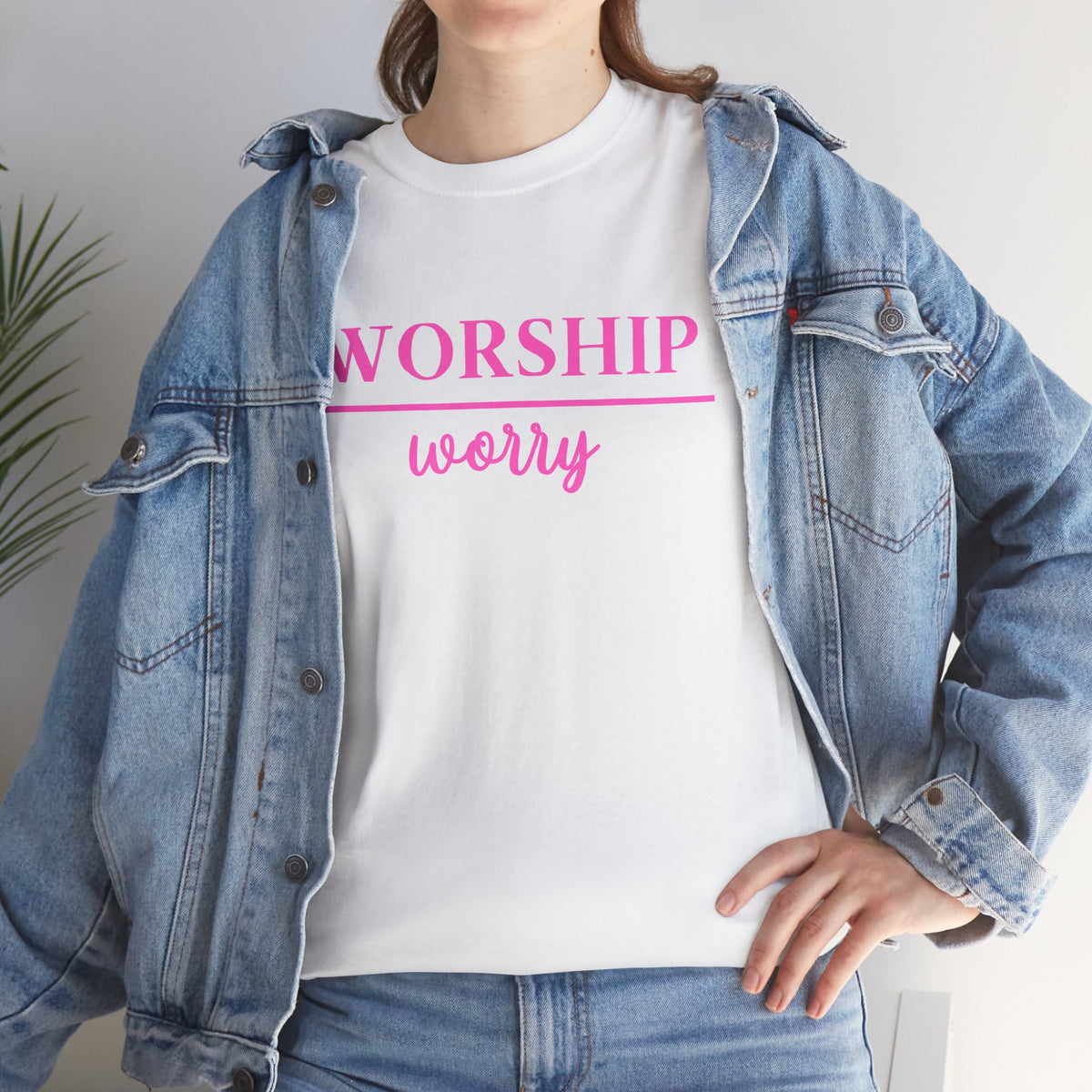 Worship Over Worry T-Shirt – Faith-Inspired Christian Tee