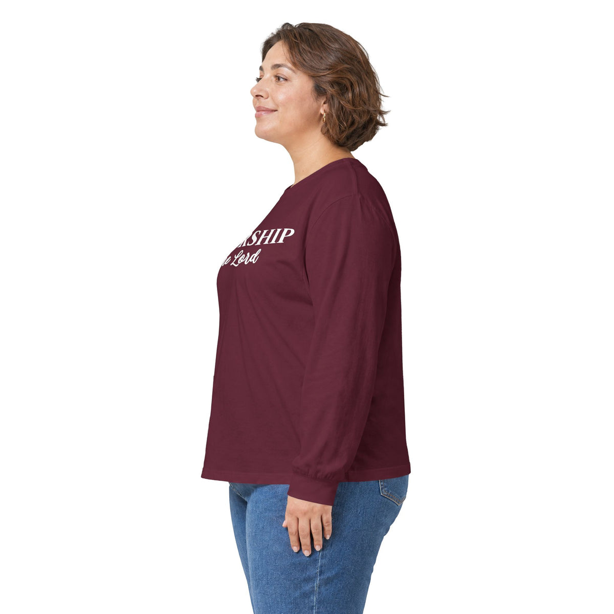 Worship the Lord Long Sleeve Tee — Christian Faith Graphic Shirt