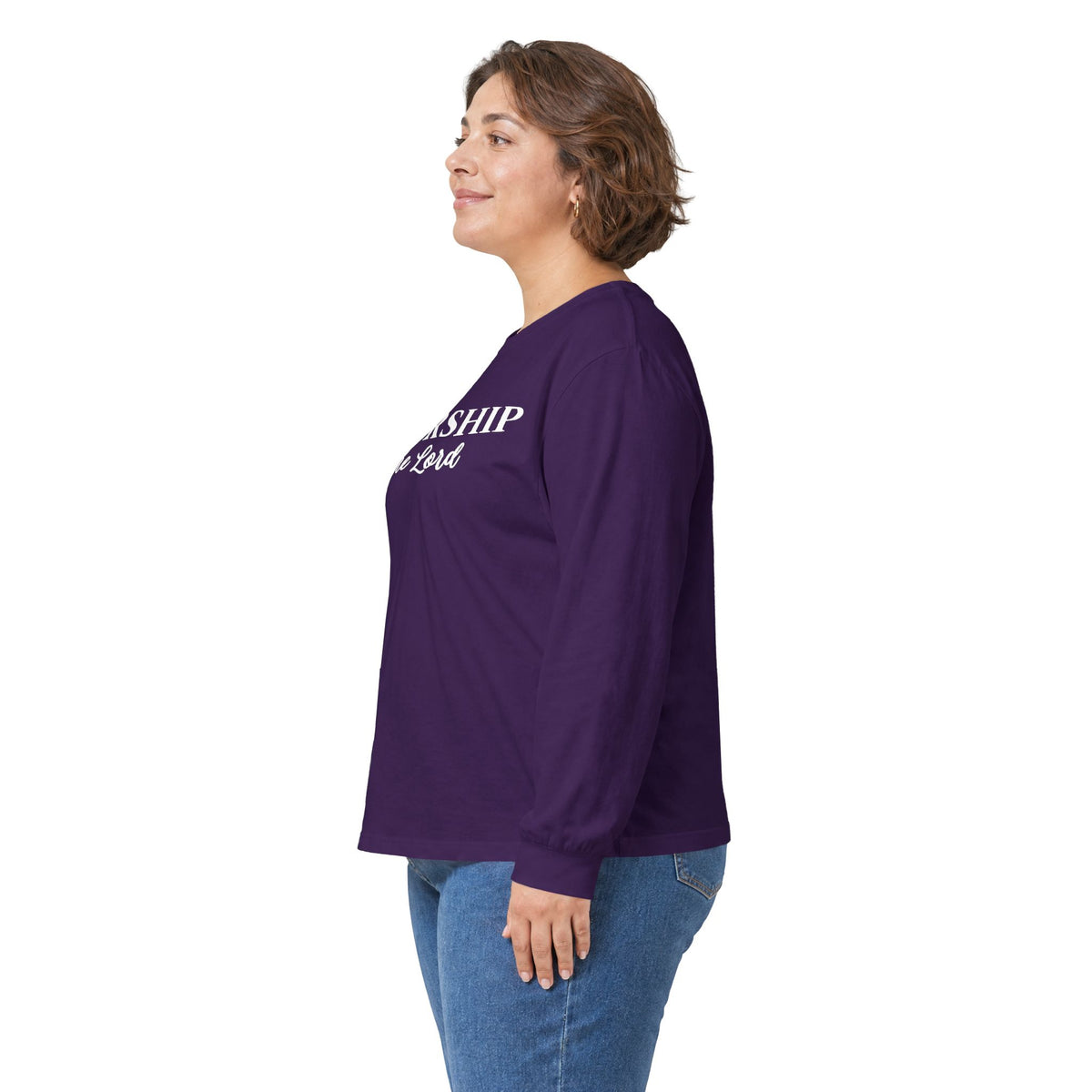 Worship the Lord Long Sleeve Tee — Christian Faith Graphic Shirt