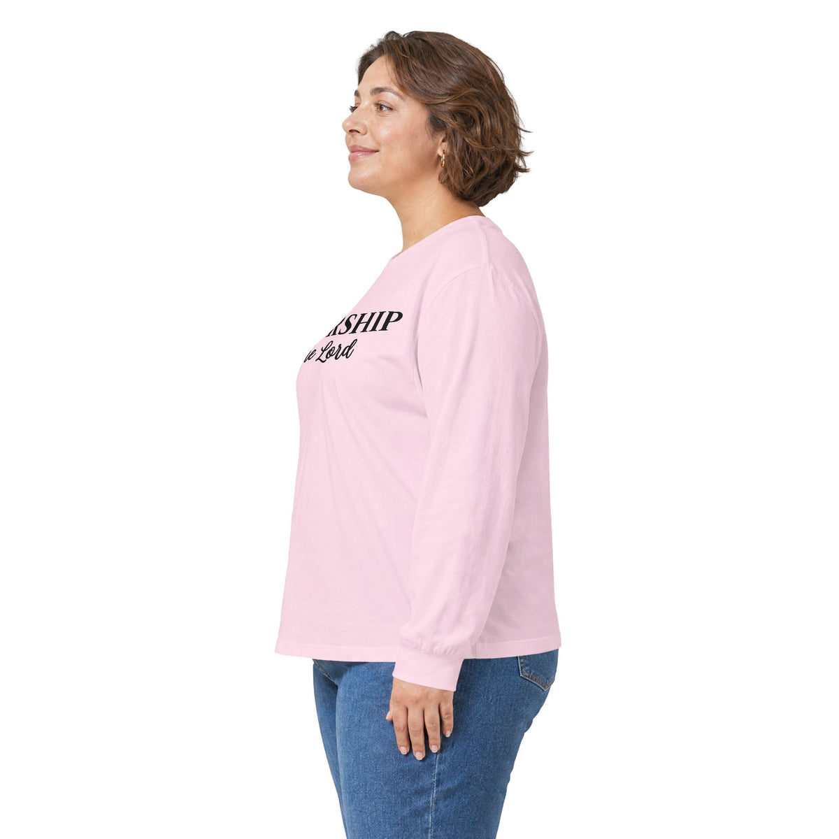 Worship the Lord Long Sleeve Tee — Christian Faith Graphic Shirt
