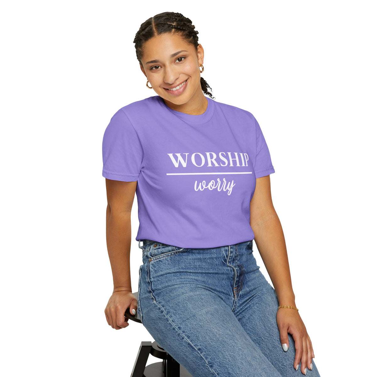 Worship Over Worry Tee — Christian T-Shirt