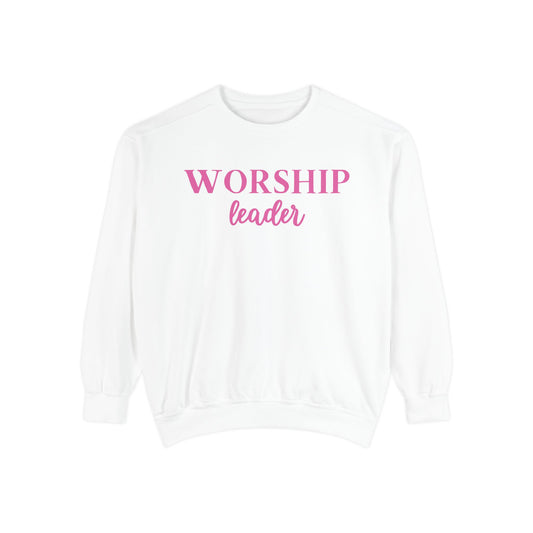 Worship Leader Sweatshirt — Pink Script Church Crewneck