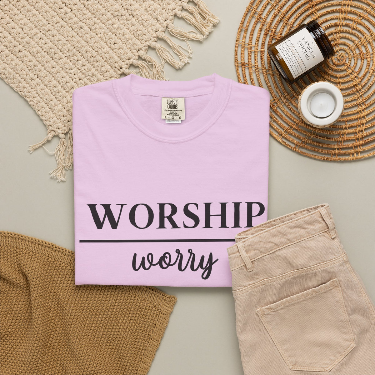 Worship Over Worry Tee — Christian T-Shirt