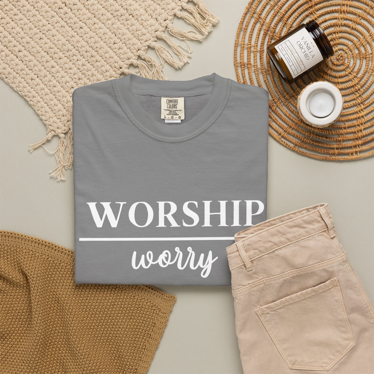 Worship Over Worry Tee — Christian T-Shirt