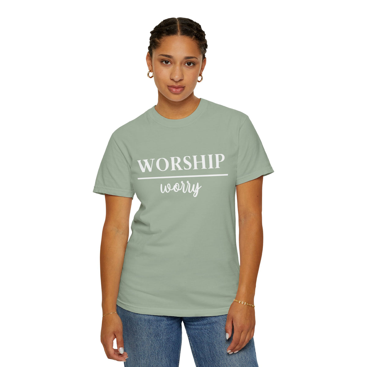 Worship Over Worry Tee — Christian T-Shirt