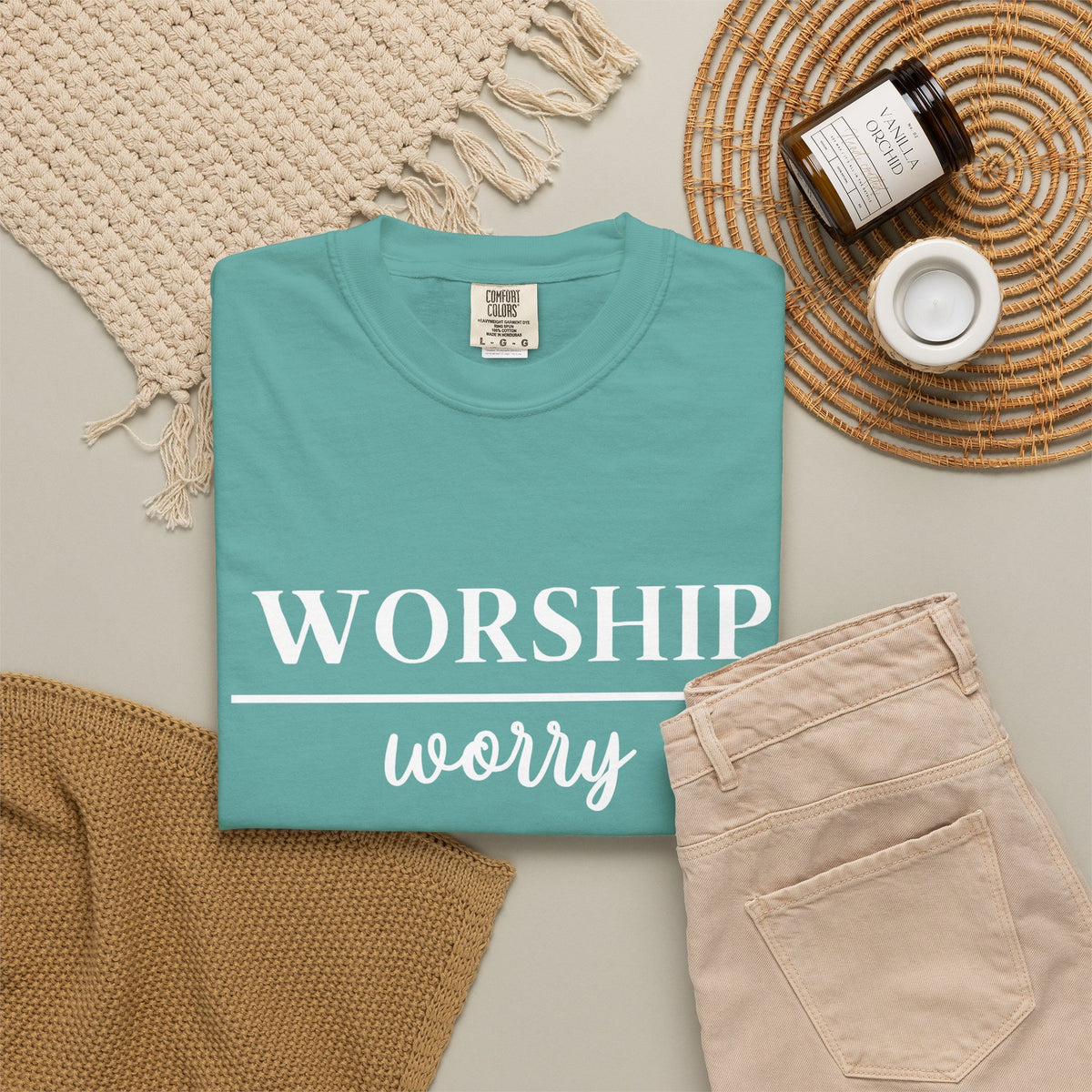 Worship Over Worry Tee — Christian T-Shirt