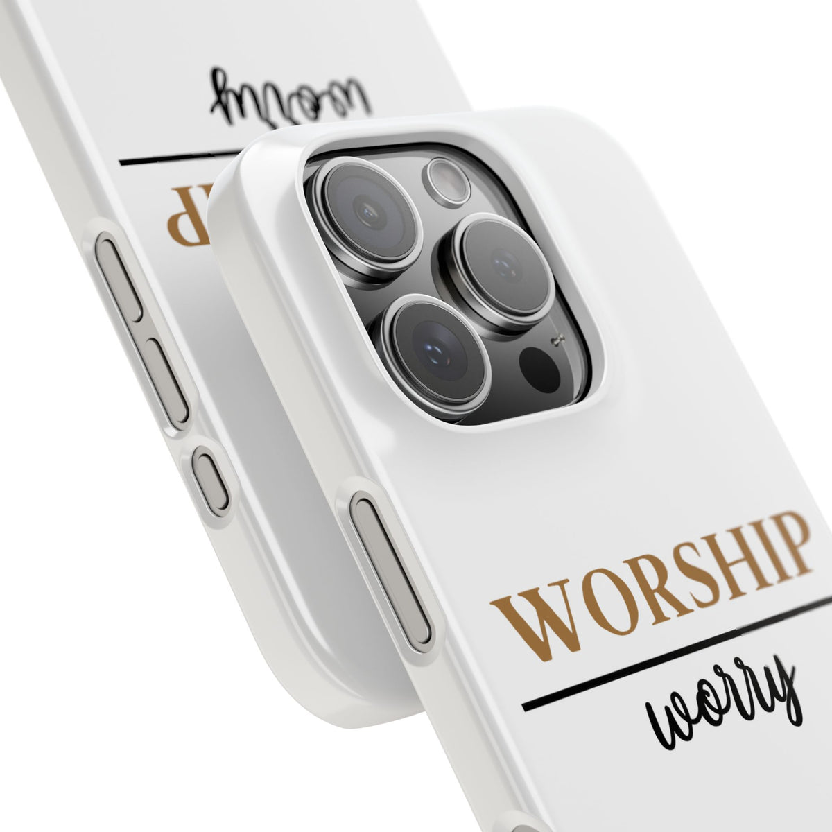 Worship Over Worry Slim Phone Case — Inspirational Christian Scripture Phone Cover