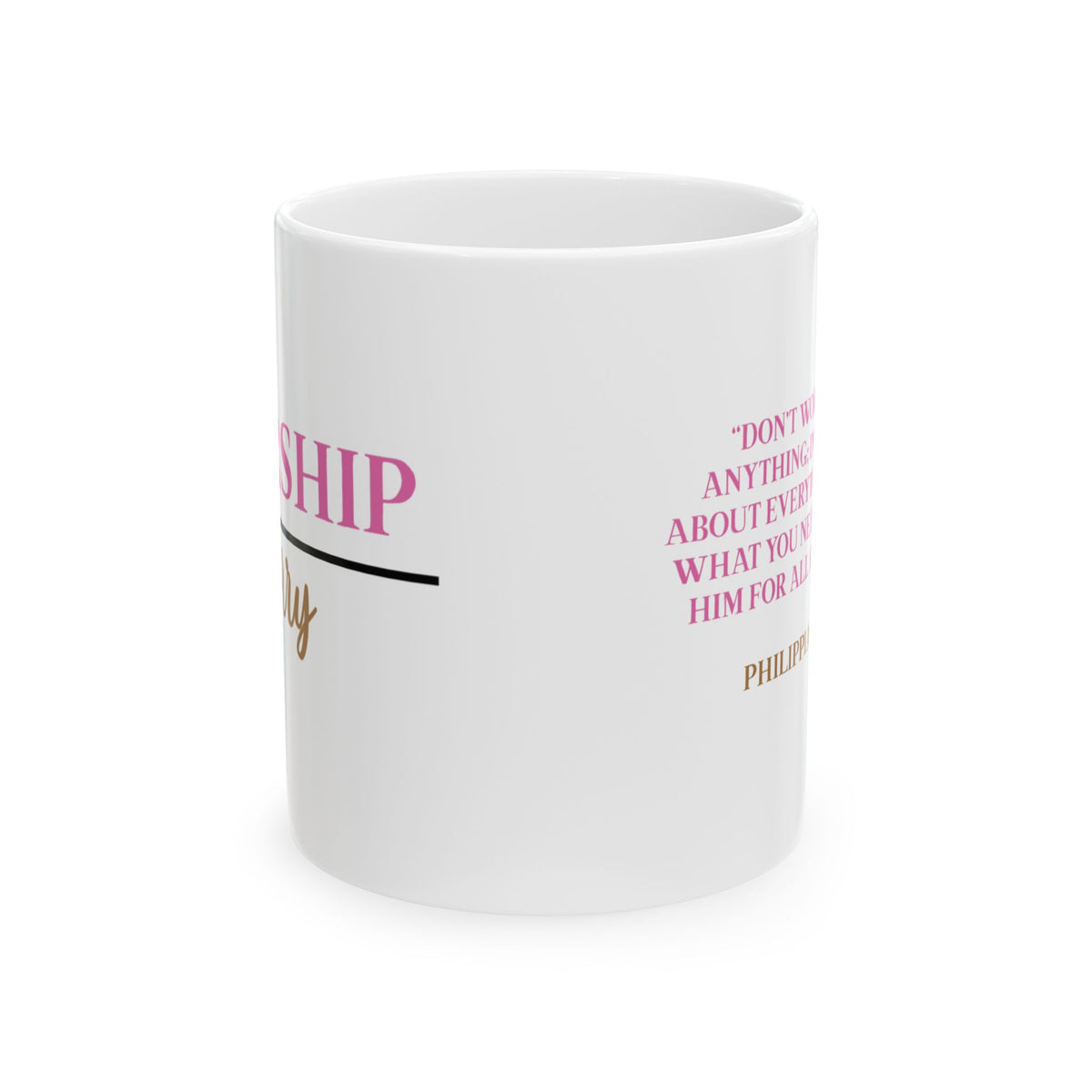 Worship Over Worry Ceramic Mug — Quote Coffee Cup for Church, Ministry & Faith Gifts (11oz/15oz)