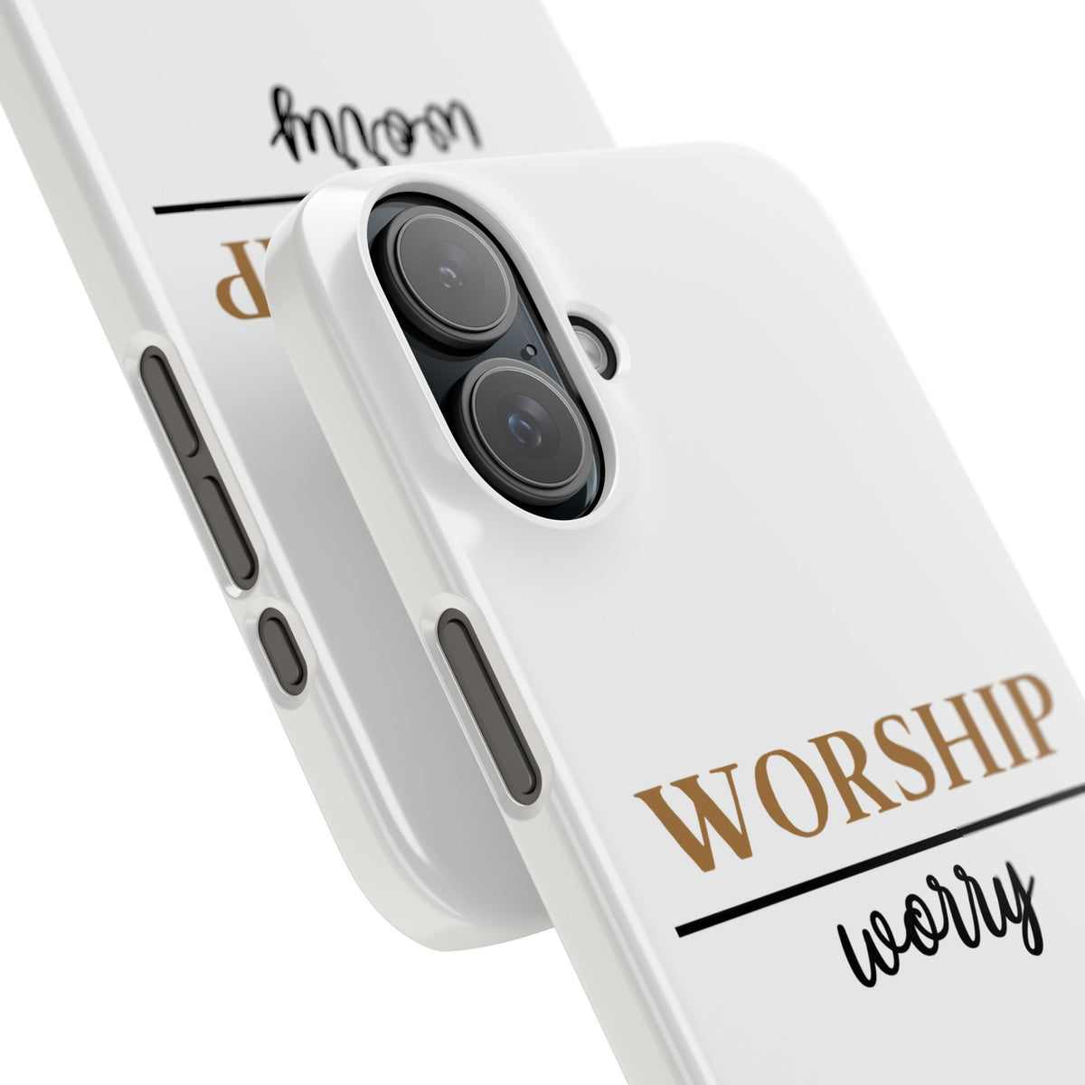 Worship Over Worry Slim Phone Case — Inspirational Christian Scripture Phone Cover
