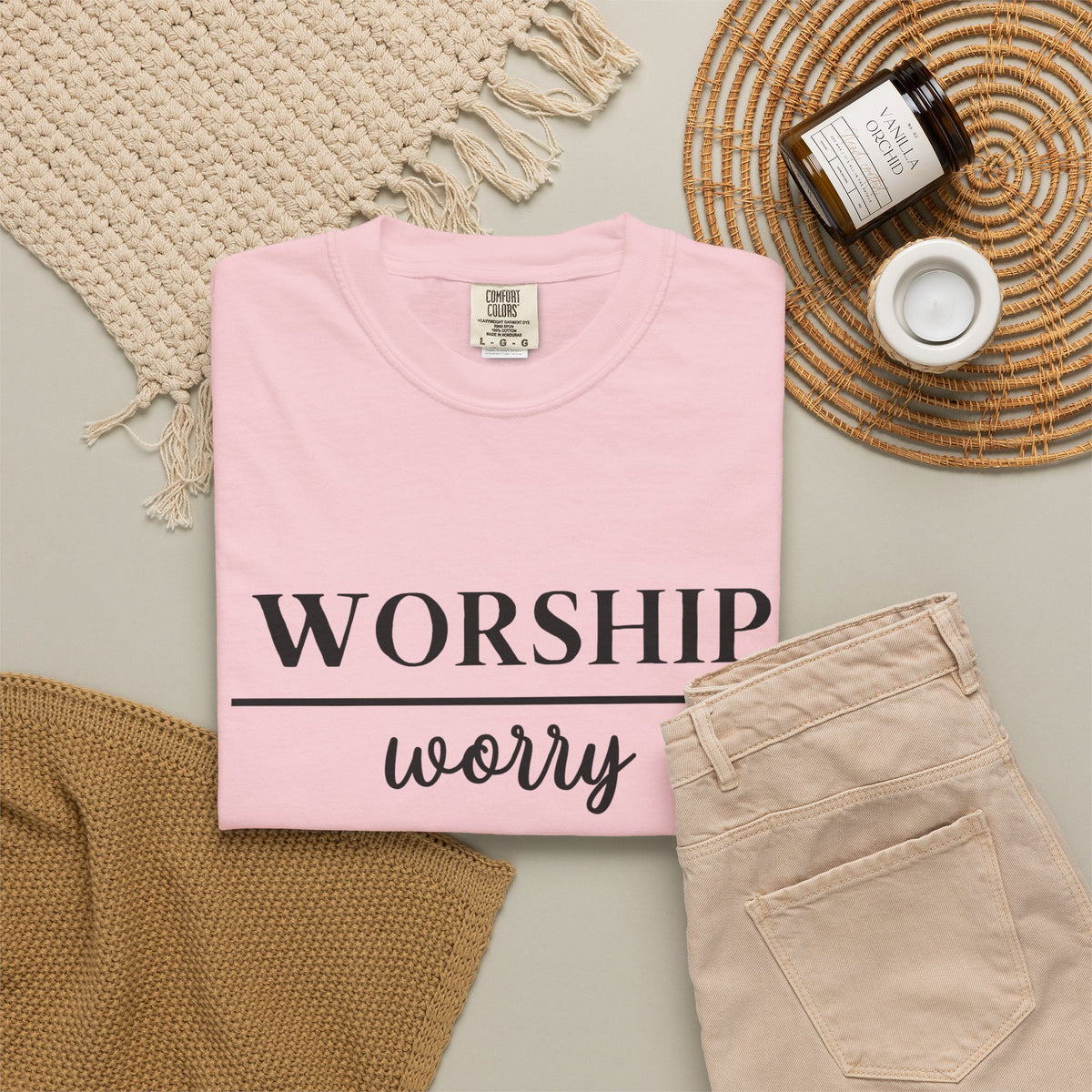 Worship Over Worry Tee — Christian T-Shirt
