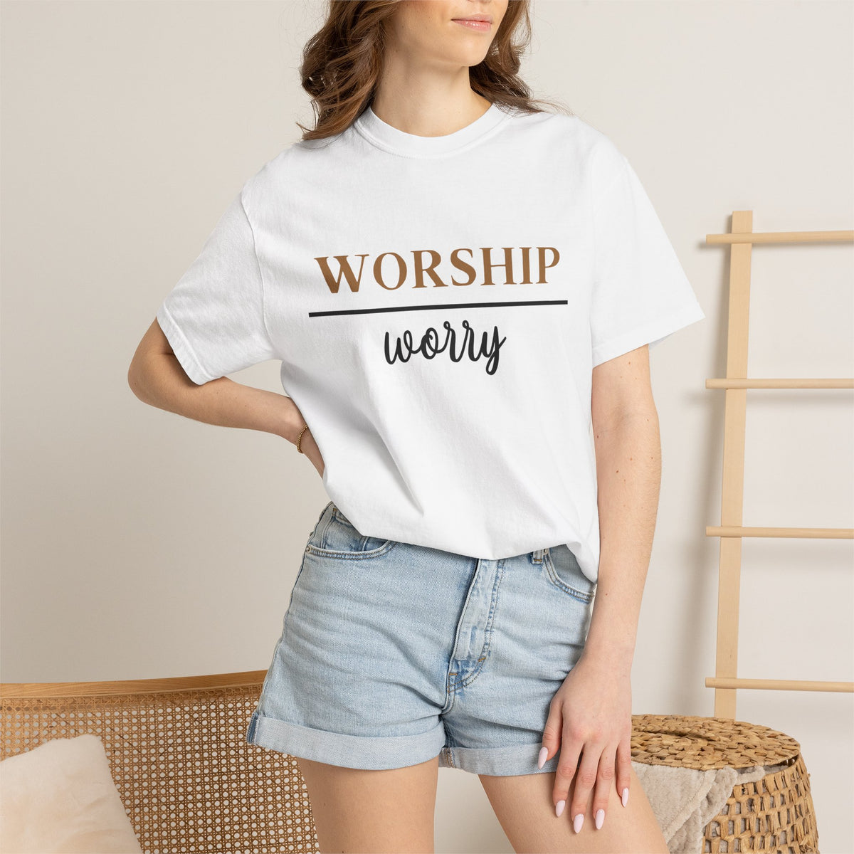 Worship Over Worry Tee — Christian T-Shirt