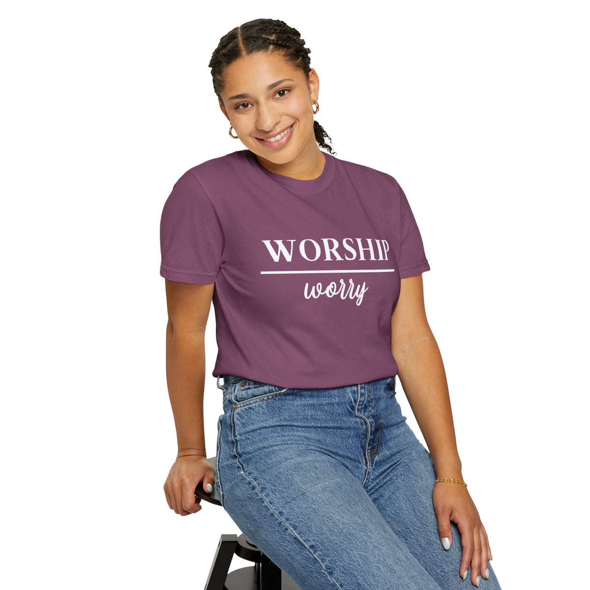 Worship Over Worry Tee — Christian T-Shirt