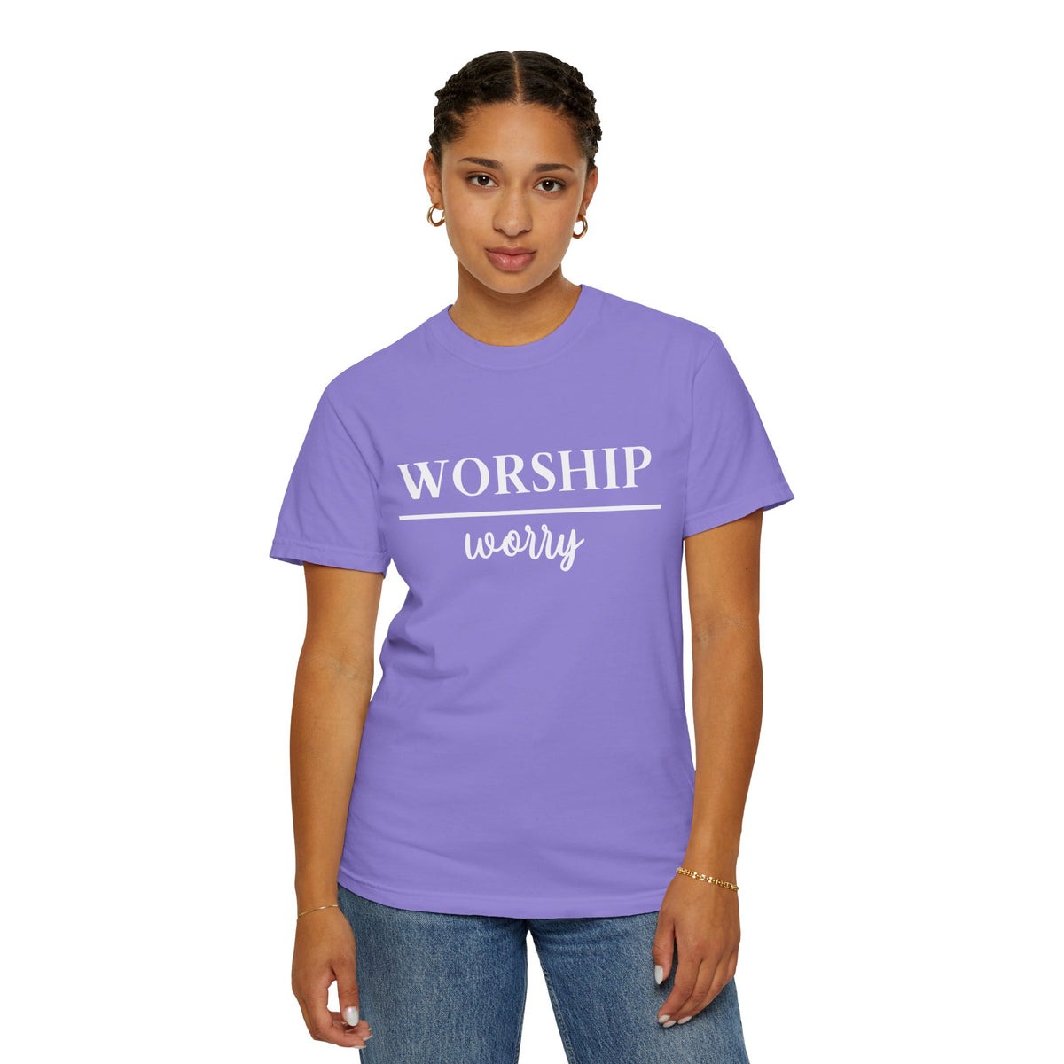 Worship Over Worry Tee — Christian T-Shirt